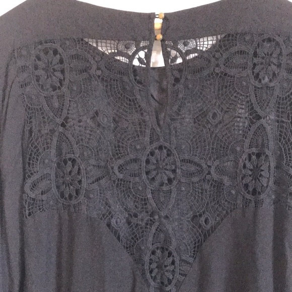 Twelfth street by Cynthia Vincent back lace crochet long sleeve shift dress L - Picture 5 of 11